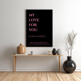 Liefs kaarslicht Wijsheid Valentijnsdag Poster