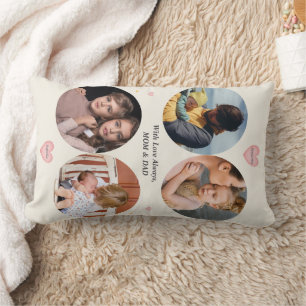 Liefs, mama en papa - Familie kussen met 4 foto's