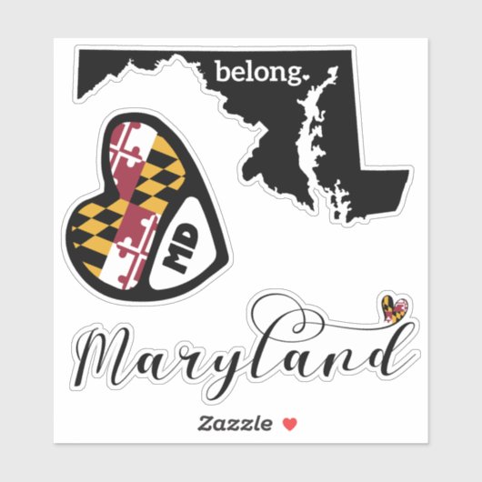 Liefs Maryland, 3 Design, Die Cut Stickers (Vel)