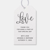 Liefs. Minimalistische eenvoudige script bruiloft  Cadeaulabel (Voorkant)