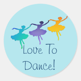 Liefs om te dansen! (Drie ballerina's) Ronde Sticker