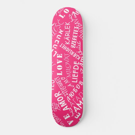 Liefs tekst roze skateboard of kies kleur (Voorkant)