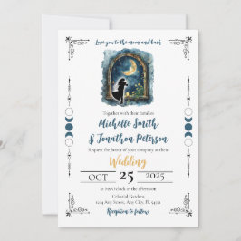 Liefs voor de Moon Celestial Wedding Invitation Kaart