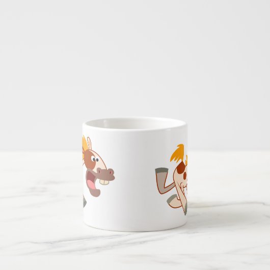 Liefste Cartoon Pinto Horse Espresso Mok (Voorkant)