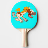 Liefste Cartoon Pinto Ping Pong Paddle Tafeltennisbatje (Achterkant)