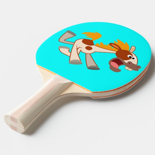 Liefste Cartoon Pinto Ping Pong Paddle Tafeltennisbatje (Voorkant Gekanteld)