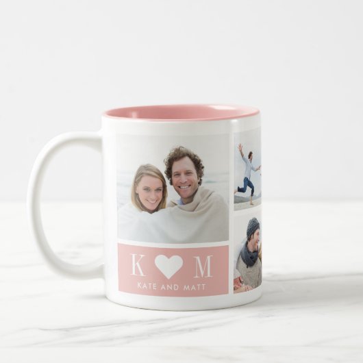 Liefste Initialen EDITABLE KLOR Foto Mok (Links)