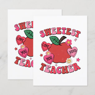 Liefste Leraar Valentijnsdag Hearts Informatiekaartje