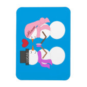 Liefste sneeuwmensen verliefd: blauw-groen magneet (Verticaal)