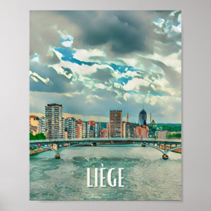 Liège België Foto van Vintage Poster