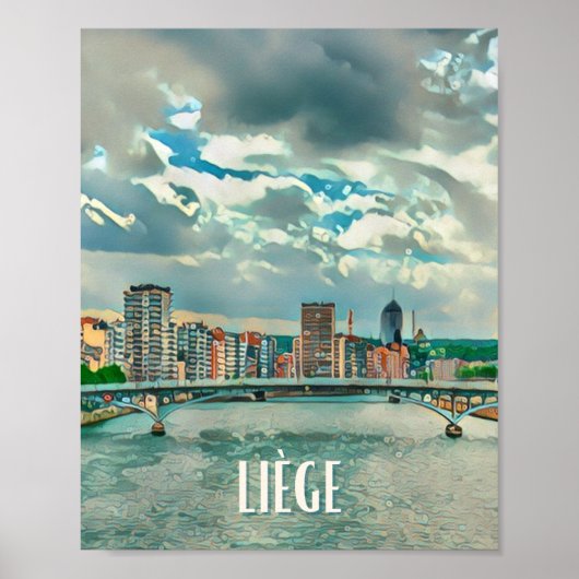 Liège België Foto van Vintage Poster (Voorkant)