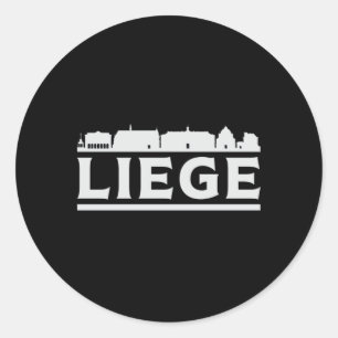 Liege Belgium City Skyline Cityscape Funny Gift Ronde Sticker