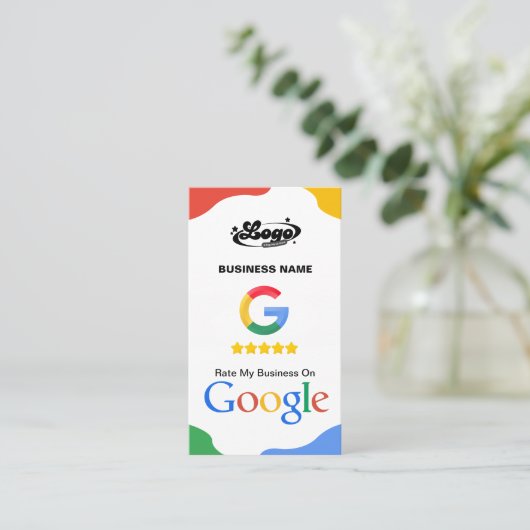 Lien de code QR Carte de visite Google Review (Debout devant)