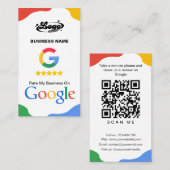 Lien de code QR Carte de visite Google Review (Devant / Derrière)