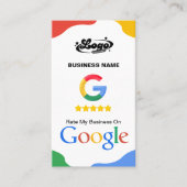 Lien de code QR Carte de visite Google Review (Devant)