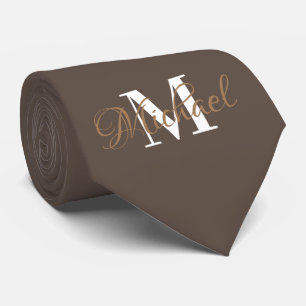Lien de cravate monogramme Brown