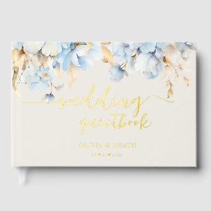 Lien ivoire Dusty Blue Floral Mariage
