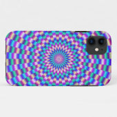 Liens circulaires bleu et rose iPhone 5 Coque (Dos (Horizontal))