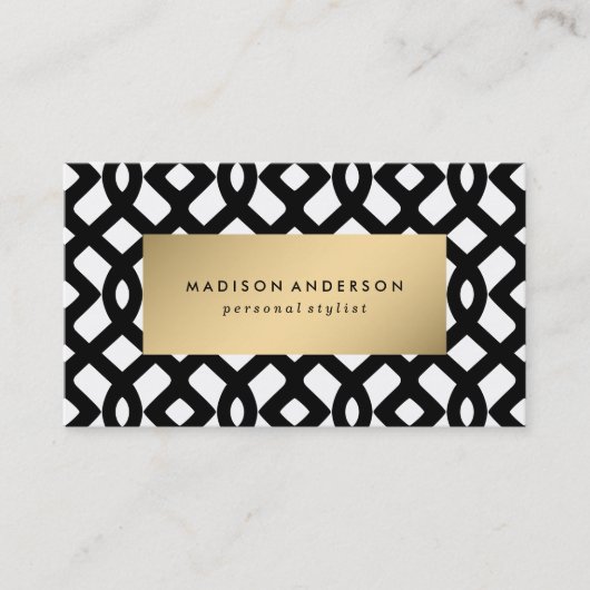 Liens de treillis en or | CARTE DE VISITE (Devant)