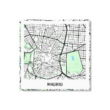 Lienzo mapa minimalista Madrid - Color natural