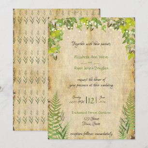 Lierre de la forêt rustique, faire-part de mariage