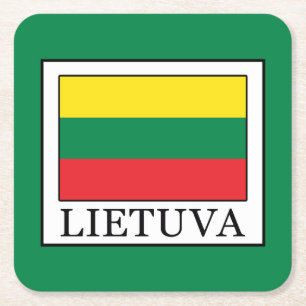 Lietuva Vierkante Kartonnen Onderzetter