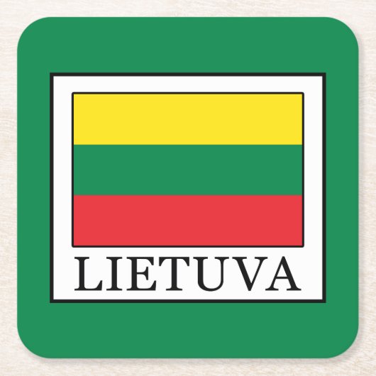 Lietuva Vierkante Kartonnen Onderzetter (Voorkant)