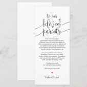 Lieu Cadre Carte de remerciements pour les parents (Devant / Derrière)