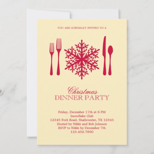 Lieu Cadre Noël Dîner Invitation (Devant)