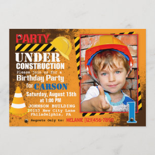 Lieu de construction Invitation de fête d'annivers