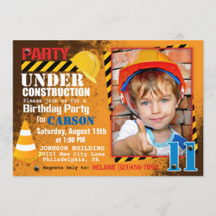 Lieu de construction Invitation de fête d'annivers