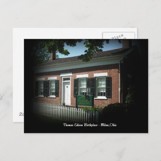 Lieu de naissance de Thomas Edison carte postale (Devant / Derrière)