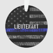 Lieutenant Thin Blue Line Drapeau désorganisé (devant)
