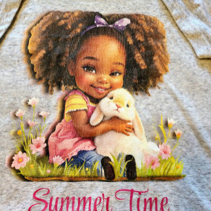Lieve Afro-Amerikaanse Meisje Met Huisdier Konijn Tri-Blend Shirt