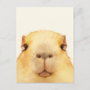 Lieve Aquarel Close-up van het gezicht van een Cap Briefkaart