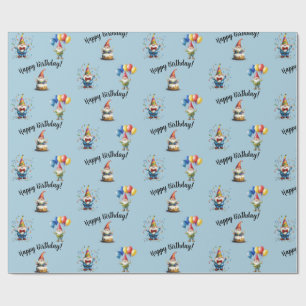 Lieve Aquarel Kabouter Verjaardagsfeestje Cadeaupapier