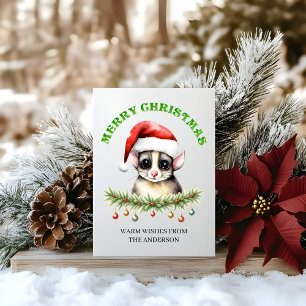 Lieve Australische Suikereekhoorn Familie Kerstmis Feestdagenkaart