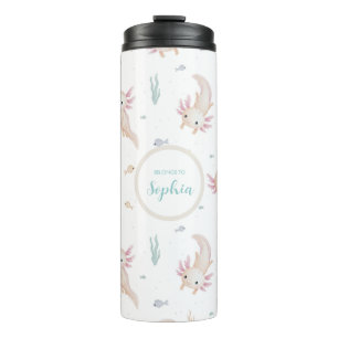 Lieve Axolotl Schoolkinderen Gepersonaliseerd Thermosbeker