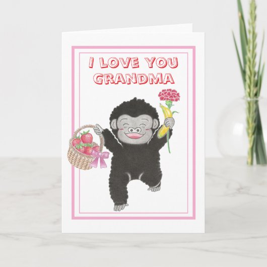 Lieve babys Gorilla Oma Moederdag kaart (Voorkant)