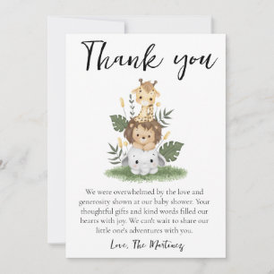 lieve bericht baby shower bedankkaartjes kaart