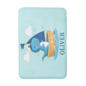 Lieve Blauwe Dino Bootkapitein  Badmat (Voorkant Verticaal)