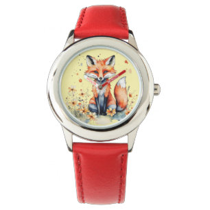 Lieve bloemige vos horloge