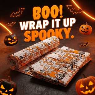Lieve Boo Crew Halloween Vrienden Inpakpapier Vel