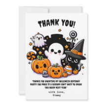 Lieve Boo Halloween bedankkaart voor verjaardag