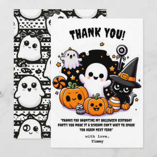 Lieve Boo Halloween bedankkaart voor verjaardag