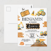 Lieve Bouw Verjaardags Jongen Verjaardagsfeestje Briefkaart (Voorkant / Achterkant)