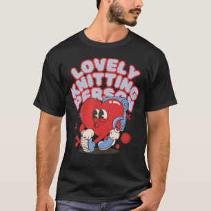 Lieve Breipersoon Met Rugzak Hart Garens T-shirt