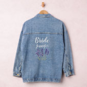 Lieve Bruid Lavendel Bloemige Trouwfeest Afscheid  Denim Jacket (Hangar)