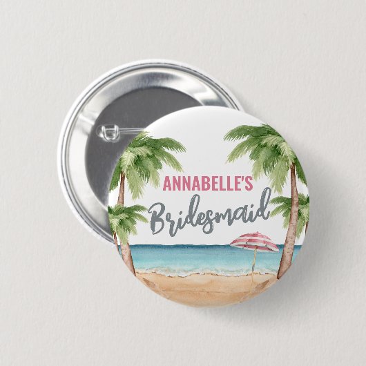 Lieve Bruidsmeisjes Uitstap Strand Bruiloft Ronde Button 5,7 Cm (Voorkant /achterkant)