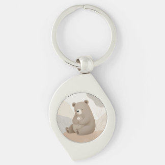 Lieve Bruine Beer met de Margriet - Aquarel Sleutelhanger